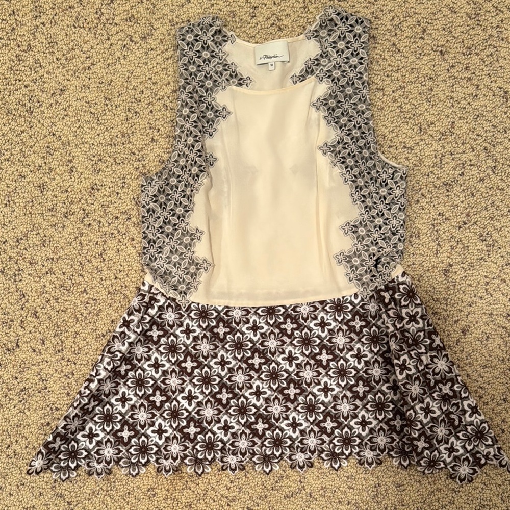 3.1 Phillip Lim Floral Lace Peplum Top size 10